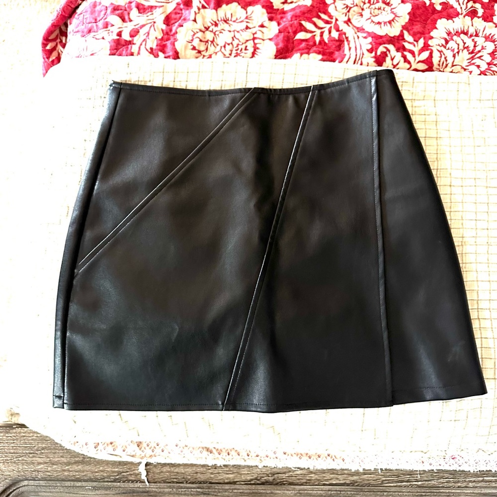 Black leather skirt